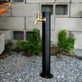 Freestanding Black Stainless Steel Outdoor Water Hydrant with Anti-Freeze Hose Stand & Faucet for Efficient Irrigation - Durable Vertical Design (Hexagonal Pile, C) by Unknown