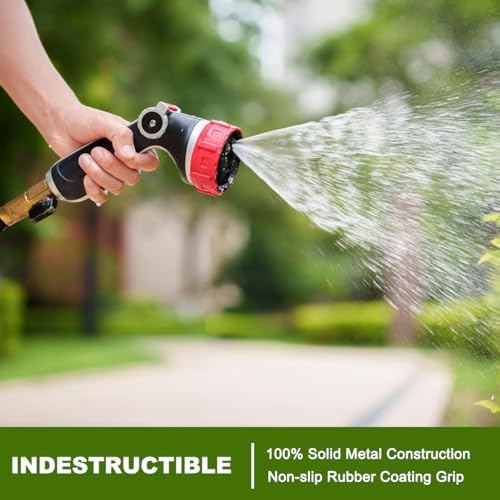 FANHAO Professional Garden Hose Nozzle Heavy Duty Metal, Thumb Control Spray Nozzle with 7 Patterns, High Pressure Water Nozzle with 3 Adjustable Jet Modes for Car Wash, Watering Lawn and Pets - Image 3