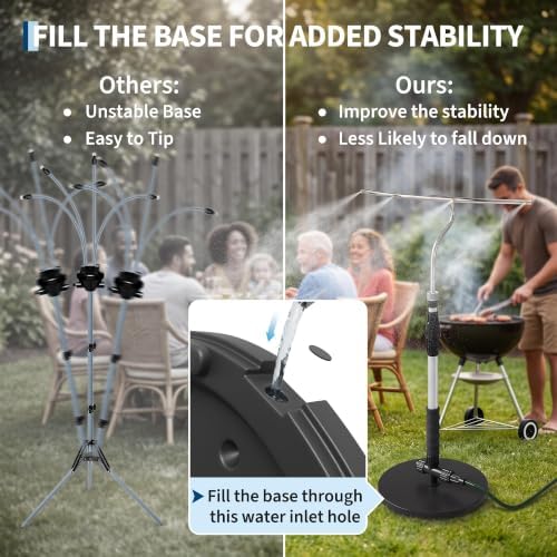 Standing Misters for Outside Patio with T-Bar 4 Nozzles & 10ft water hose - Image 3