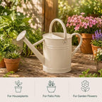 1 Gallon Metal Watering Can for Indoor Outdoor Plants, Warm White - Image 6