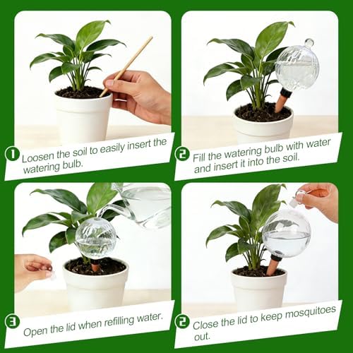 26oz Extra Large Plant Watering Globes, Self Watering Bulbs and Water Globes for Indoor Outdoor Potted Plants, Vacation Watering While Away 4-Pack - Image 4