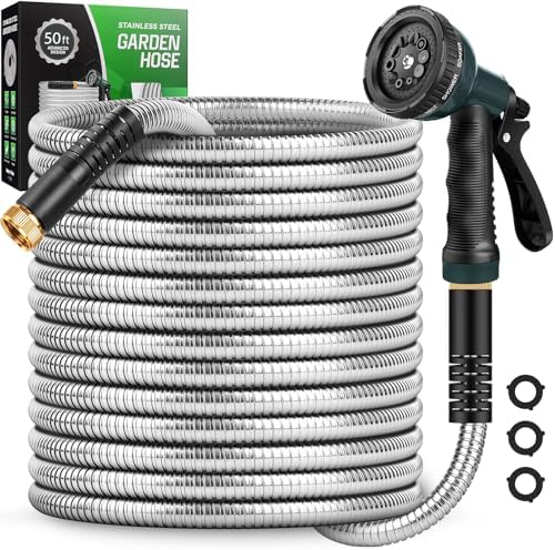 Garden Hose 50 FT with 10-Function Nozzle Leak-proof Kink-Free by AmayroseGardenHose