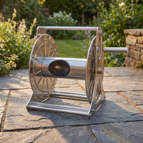 Heavy Duty Metal Hose Winder | Rust-Resistant Stainless Steel, Hose Reel, for Garden, 50M - Image 3