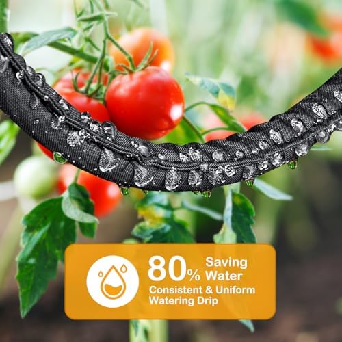 Flat Soaker Hose 50FT*4 Heavy Duty Double Layer Design Save 80% Water for Garden Lawn and Flower Bed Drip Irrigation (200FT) - Image 2