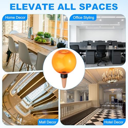 M METERXITY 4-Pack Plant Self Watering Globes, 6.9 oz Plastic Bubble Water Bulbs Top Fill for Indoor/Outdoor Plants, Self Watering Spikes Slow Release Terracotta [Orange] - Image 6