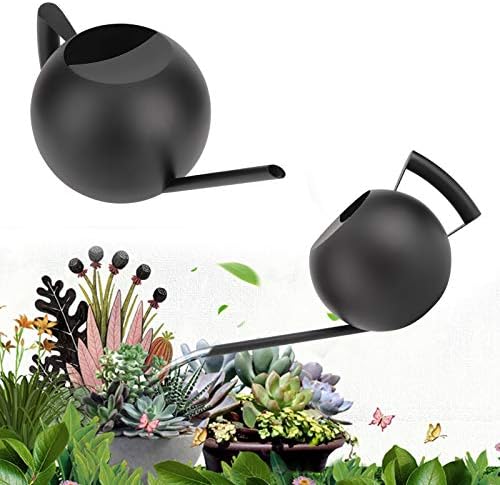 Stainless Steel Watering Can Black Long Spout Watering Pot 1000ml Metal Sprinkle Pot for Indoor Outdoor Plants Houseplants Bonsai Balcony Garden Use - Image 5