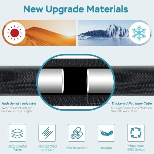 Garden Hose 75ft, Non-Expanding Water Hose Ultra Lightweight, Kink-Free, Sturdy, Flexible, Abrasion Resistant Hose with 10 Function Hose Nozzle for Outdoor,Yard, Lawn, Car Wash, Marine,Camper (75FT) - Image 3