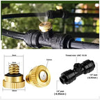 Misting Cooling System, Pre-Assembled Misting Kit, Misting Line + Brass Mist Nozzles + a Brass Adapter(3/4") Outdoor Mister for Patio Garden Greenhouse Trampoline Sprinkle ( Color : Black , Size : 15m - Image 5