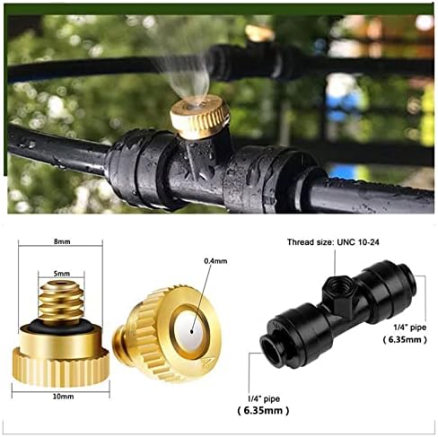 Misting Cooling System, Pre-Assembled Misting Kit, Misting Line + Brass Mist Nozzles + a Brass Adapter(3/4") Outdoor Mister for Patio Garden Greenhouse Trampoline Sprinkle ( Color : White , Size : 12m - Image 5