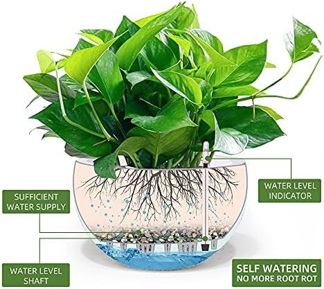Dexceder 9 Inch Self Watering Hanging Planter (White) - Image 2