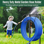 Garden Hose Holder, Heavy Duty Water Hose Holders, Sturdy Metal Hose Stand, Hose Organizer, Water Hose Hanger Rack, Hose Reel Storage Stake hold 150Ft Water Hoses, for Patio, Lawn, Garden - Image 3
