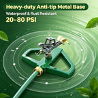 Yard Sprinklers Pulsating Impact 360° Rotating Automatic Sprinkler for Yard with Metal Base Large Area Irrigation Sprinkle for Garden Covers Up to 4 500 Sq. Ft Lawn Sprinkler - Image 3