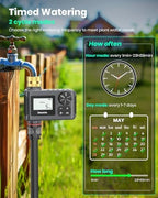 Sprinkler Timer with Brass Swivel, Programmable Water Timer for Outdoor Garden Hose, Hose Timers with Rain Delay/Manual/Auto Mode, Drip Irrigation and Lawn Watering System, 1 Outlet - Image 3