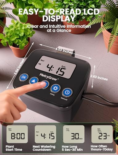 Automatic Watering System for Potted Plants, Drip Irrigation Kit System, Plant Self Watering Devices for Office Patio Greenhouse GrowTent, with Programmable Water Timer（Black - Image 6