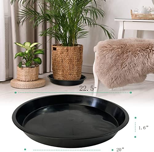 Plant Saucer 16 18 20 22 Inch, 4 Pack Heavy Duty Large Plant Tray for Planter Pot, Plastic Flower Pot Saucers Drip Water Trays for Indoors and Outdoors (22 Inch) - Image 2