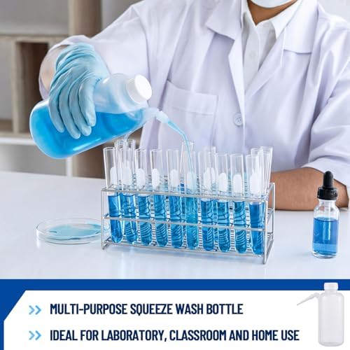 10 Pack 500ml Squeeze Wash Bottles PE Plastic Lab Wash Bottle with Down Spout Translucent Wide Mouth Lab Dispensing Bottles for Liquid Washing Tattoo Cleaning Plant Watering - Image 4
