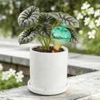 12 oz Plant Watering Globes, Green Glass Self Watering Bulbs Top Fill with Terracotta Spikes Stake, Self Watering Planter Insert Vacation Automatic Plant Waterer Device for Indoor & Outdoor 2Pack - Image 2