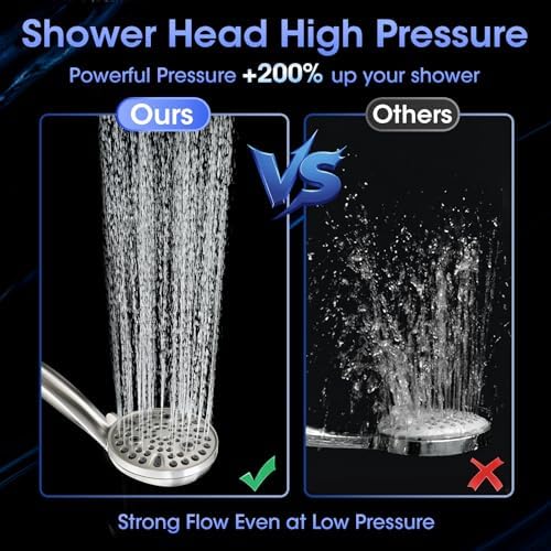 Shower Head with Handheld, High Pressure 10 Spray Modes, Brushed Nickel - Image 4