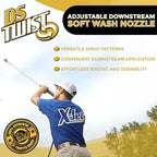 X-Jet DS Twist Nozzle - Adjustable Downstream Soft Wash Nozzle. 0-60 degree Spray Pattern with Low to High Reach for use with Pressure Washer 7-12 GPM - Image 3