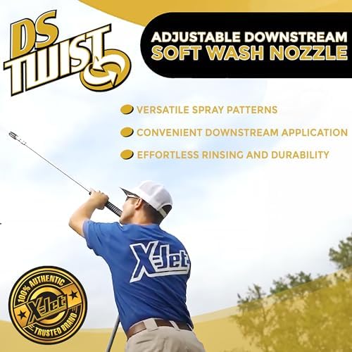 X-Jet DS Twist Nozzle - Adjustable Downstream Soft Wash Nozzle. 0-60 degree Spray Pattern with Low to High Reach for use with Pressure Washer 7-12 GPM - Image 3