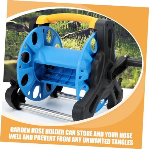 Freestanding Garden Hose Reel Storage Rack, PP Blue, 35m - Image 4
