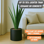 Fox & Fern Large Planter for Indoor or Outdoor, Black Matte, 12 Inch - Image 3