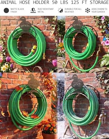 Duck Garden Hose Holder Metal Wall Mount Heavy Duty 125'5/8" Hose Hanger - Image 4