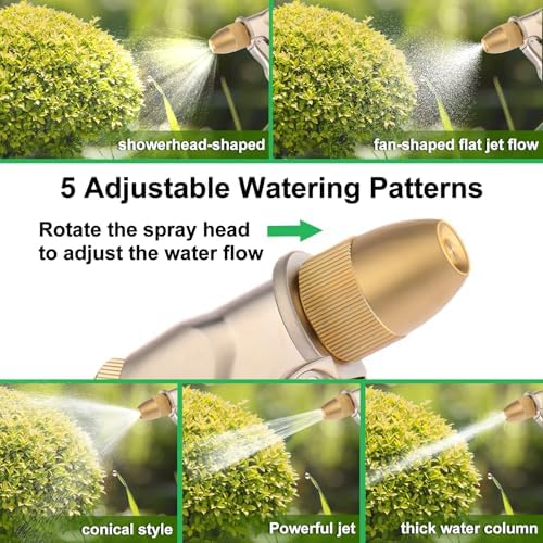 garden nozzle, high-pressure and heavy-duty metal nozzle, with 5 adjustable spray modes, high-pressure handheld sprayer, suitable for watering plants, cleaning houses, cars, and pets(2pcs) - Image 3
