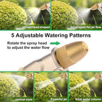garden nozzle, high-pressure and heavy-duty metal nozzle, with 5 adjustable spray modes, high-pressure handheld sprayer, suitable for watering plants, cleaning houses, cars, and pets(2pcs) - Image 3