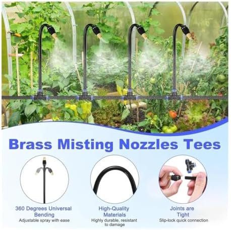 Brass Misting Nozzles Tee, Adjustable Copper Head Mister Sprayer Tool - Image 7