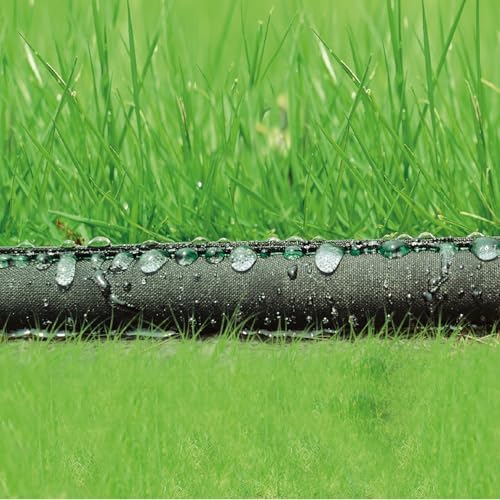 Hourleey Flat Soaker Hose 100 FT for Garden, 100' (50FT x 2) Linkable Consistent Drip Irrigation Hose, Leak-free Dual-layer Design Saving 80% Water Garden System Water Hose with Holes - Image 4