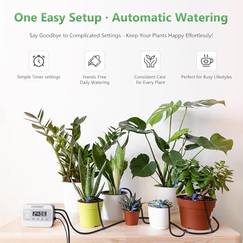 49FT Automatic Plant Watering System–HEKIWAY 390 Adjustable Watering Modes, Supports 15-36 Pots | Indoor Garden System & Vacation Plant Watering Devices, Auto Watering for Plants Outdoor - Image 2