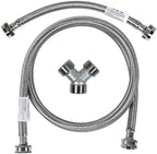 Certified Appliance Accessories Braided Stainless Steel Steam Dryer Installation Kit with 6-foot Fill Hose, 1-foot Inlet Adapter Hose, and Y-Connector by CertifiedApplianceAccessories