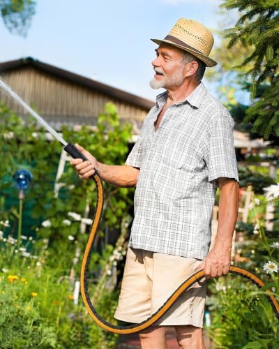 Garden Hose 50ft, Kink-Free Lightweight Water Hose, Black-Orange - Image 2