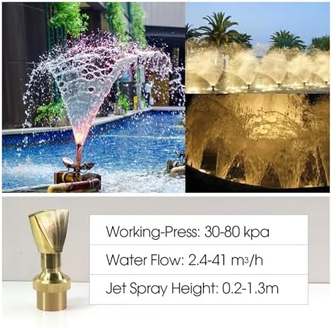 1/2 3/4 1 1.5 2 Adjustable Fan Shaped Brass Fountain Nozzle Spray Decorate Pond Jet Sprinkler Head(1.5 Inch) - Image 6