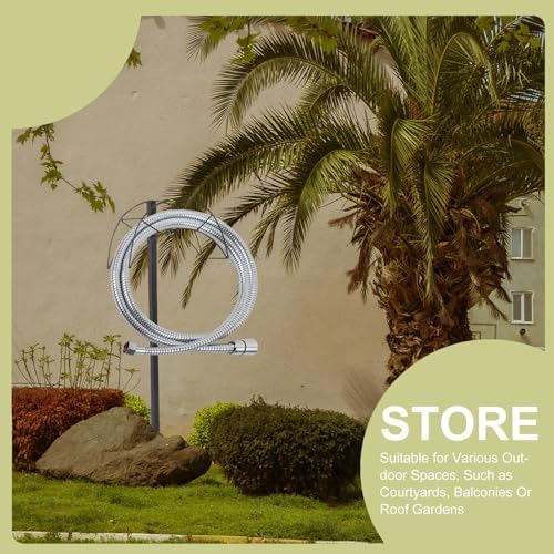 Lurrose Heavy Duty Metal Garden Hose Holder Stand for Outdoor Use Freestanding Iron Water Hose Storage Rack with Effortless Installation and Tangle Prevention - Image 3