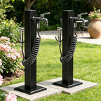 Outdoor Water Column with Faucet, Garden Water Column Freestanding with Spray Gun, Yard Hydrant Stainless Steel, Outdoor Water Spigot with Dual Inlet, for Irrigation Washing (37.4in-2pcs) by YourHomeYourCozySpace