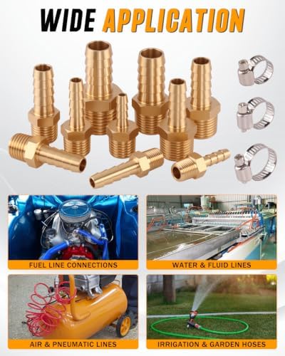 GERGUIRRY 126PCS Brass Hose Barb Fittings Kit, Male Adapter NPT Hose Repair - Image 6