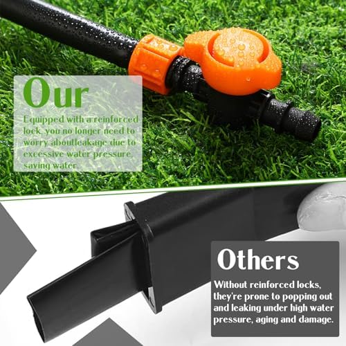 Tujoe 50 Pcs Pipe Bypass Locknut Valve 5/8 Inch Universal On/Off Valve Barb Drip Tubing Fittings Barbed Compatible with Most 16-17 mm Garden Hose Tubing Sprinkler Systems - Image 5