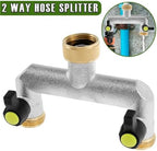 Water Tap Splitter, Garden Hose Splitter 3/4 inch 2 Way Zinc Alloy Silver - Image 3