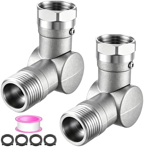 2 Pack Metal Garden Hose Swivel Connector 3/4" GHT Faucet Extender,Silver by Clickhere