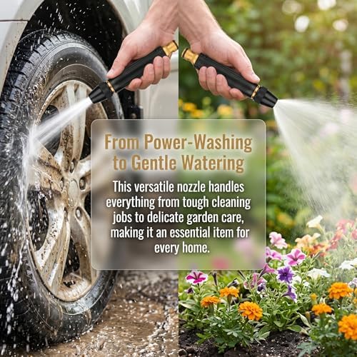 Heavy Duty Adjustable Twist Nozzle, High Pressure Power Washer Spray Nozzle for Garden Hose, Leak‑Proof Jet Sprayer for Car Washing, Driveway, Patio, Outdoor Cleaning (3PCS) - Image 6