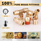 CheeMuii 60 Pcs Brass DOT Air Line Fittings Kit DOT Push to Connect Fitting - Image 3