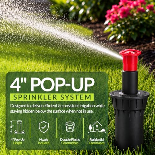 4" Pop-Up Irrigation Sprinkler for Lawn, Yard & Garden 360° - Image 2
