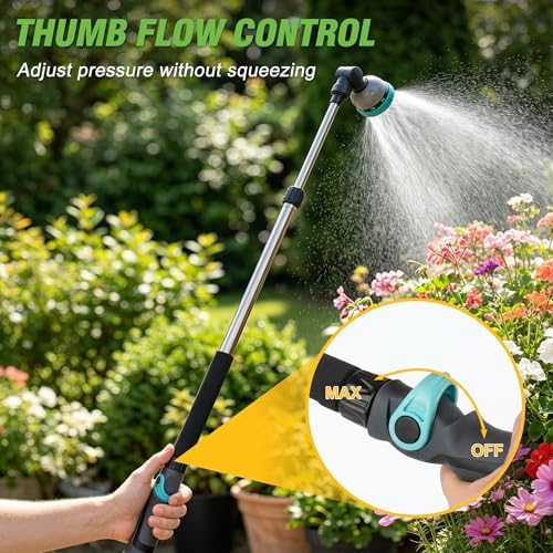 Telescoping Watering Wand with Thumb Control, 37-55 Inch Garden Hose Nozzle - Image 7