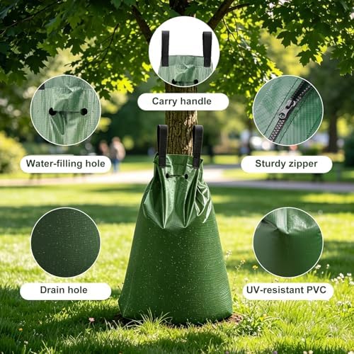 20 Gallon Tree Watering Bag, PVC Tree Watering Bags Slow Release, Durable UV-Resistant, Drip Irrigation Bag for Newly Planted Trees & Garden Care (4) - Image 4
