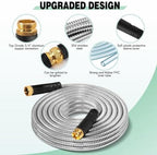 100 ft Metal Garden Hose - Stainless Steel Flexible No-Kink Design for Heavy-Duty Watering Lightweight & Rust-Resistant Water Pipe for Easy Handling - Image 2