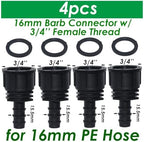 4PCS 1/2" 3/4" Threaded 16 20 25MM PE Hose Barb Tee Connector Garden Drip Irrigation Adapter Tubing Coupling Repair(SPL11-230-16MM-4PCS) - Image 7
