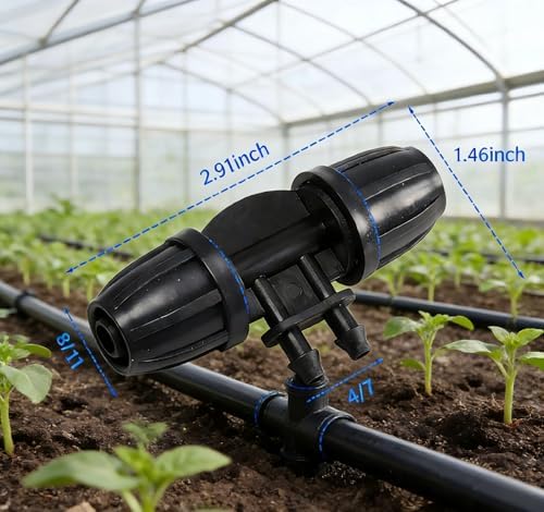 5/16 Inch (1/4Inch) Irrigation Fittings Coupling,Barbed Tee Connectors For (5/16" ID X0.43-0.47" OD) Drip Tubing Barbed Connectors Pack of 20/50/100 (100,5/16-1/4 Reducing Tee With Sharp End) - Image 2