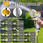 SILVEL Automatic Retractable Garden Hose Reel on Metal Spike, 1/2 in x 90FT Ground Mounted Outside, UV Resistant with 10 Pattern Nozzle, 360° Swivel, No Holes in Your House, Easy Installation, Yellow - Image 5
